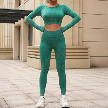 Ensemble de yoga délavé — style européen et américain