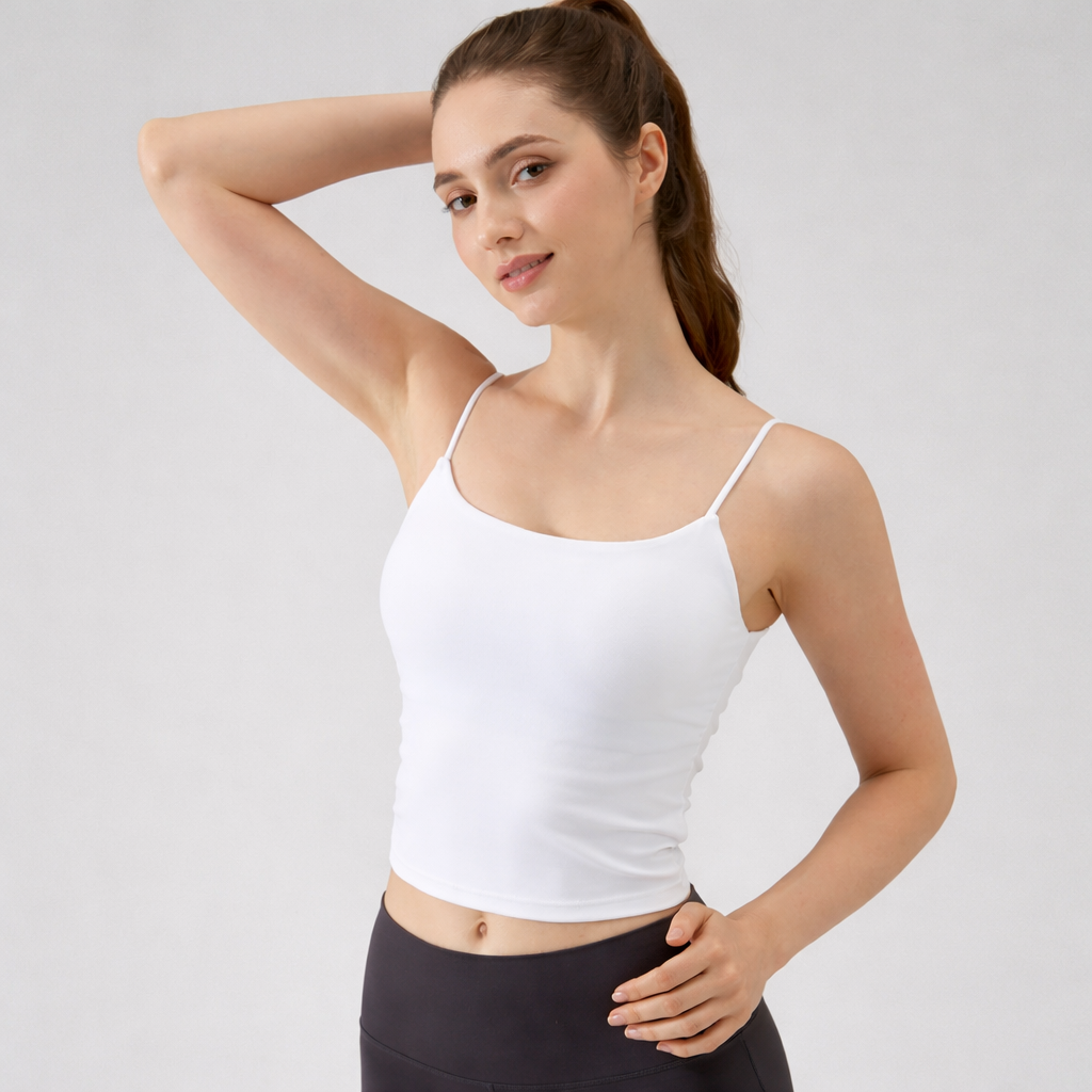 Débardeur de yoga femme — effet brocart double face et confort