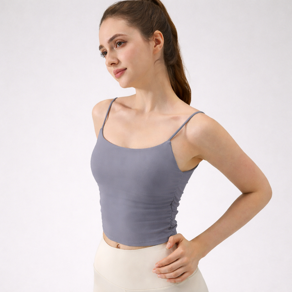 Débardeur de yoga femme — effet brocart double face et confort