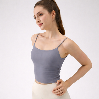 Débardeur de yoga femme — effet brocart double face et confort